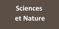 Sciences et nature écrit en blanc sur fond marron
