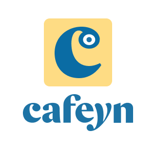 logo de cafeyn jaune et bleu