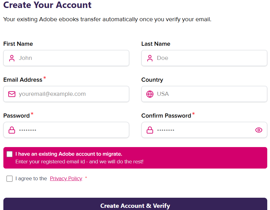 formulaire d'inscription pour créer le compte bytebooks