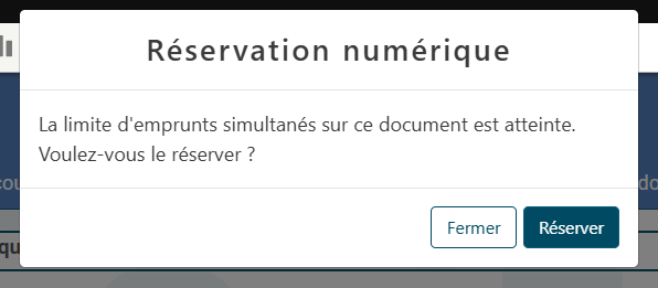 écran d'affichage avec une demande de confitmation de réservation à valider