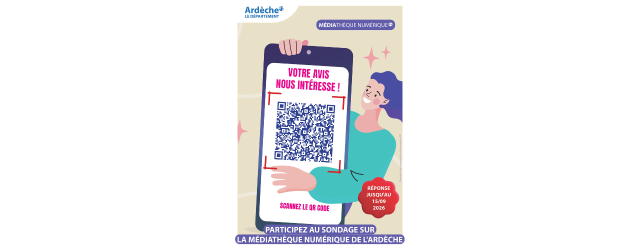 personnage montrant un téléphone qui présente un QR code