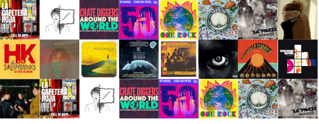 mosaique des couvertures des albums CD de la webradio
