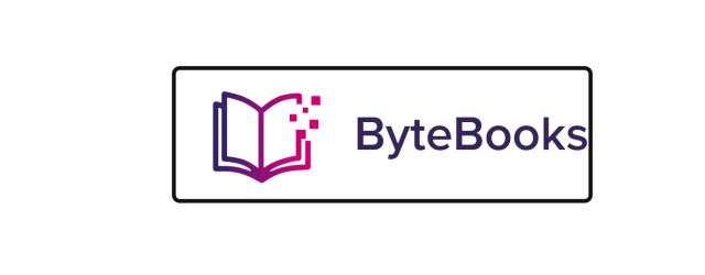logo de bytebooks rose sur fond blanc représentant un livre ouverte et le mot bytebooks
