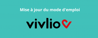 logo vivlio noir sur fond vert avec mention "mise à jour du mode d'emploi"