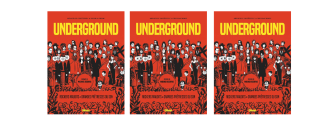 couverture de la bd Underground représentant une foule de personnages dessinés en noir sur fond rouge